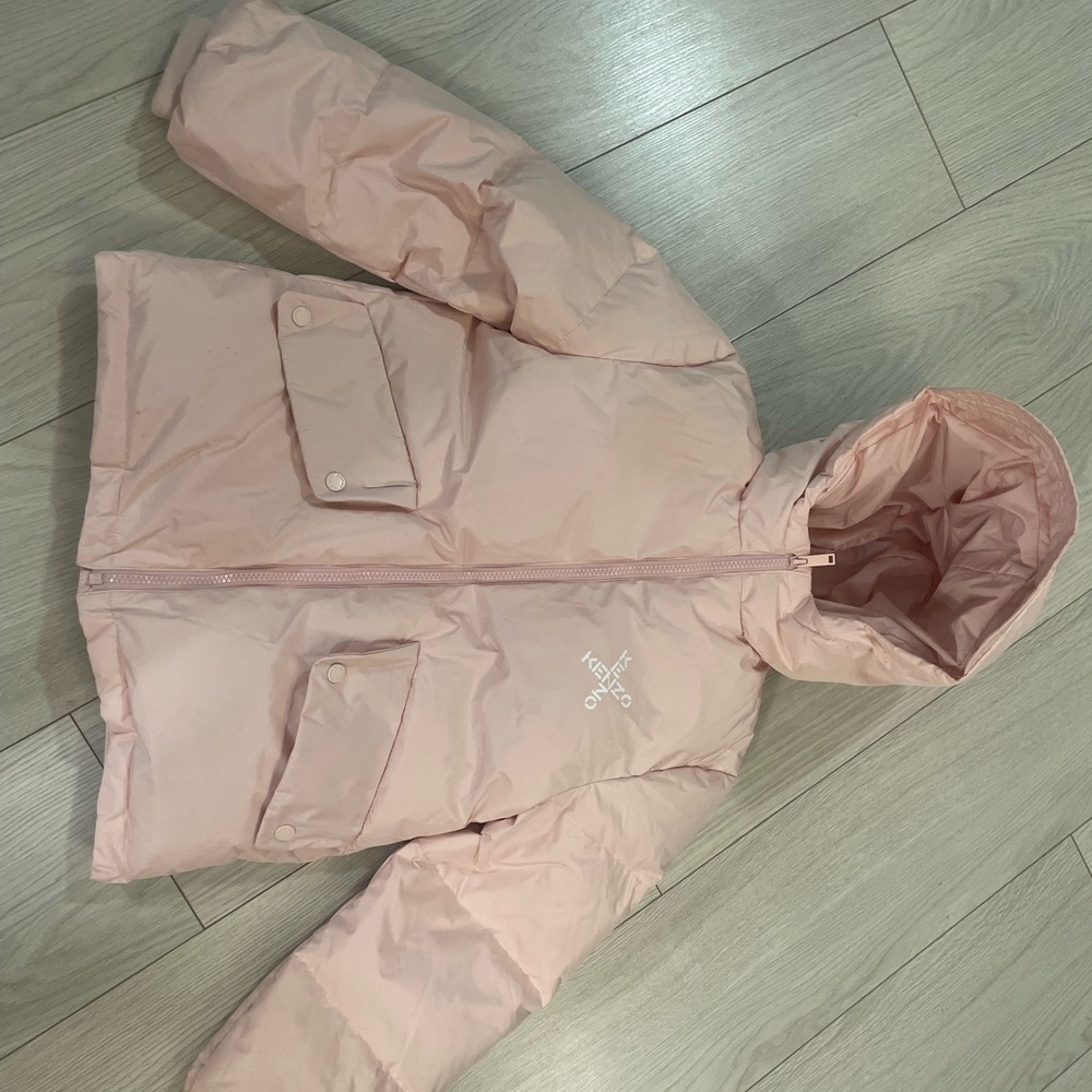 Kenzo Kids Pink Hooded Puffer Jacket